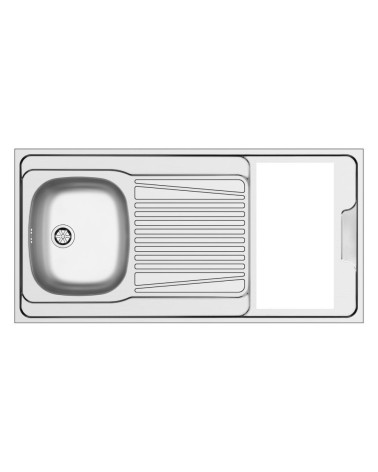 Lavello monoblocco reversibile Indiano120 1 vasca con foro per piano cottura da 30 cm. inox
