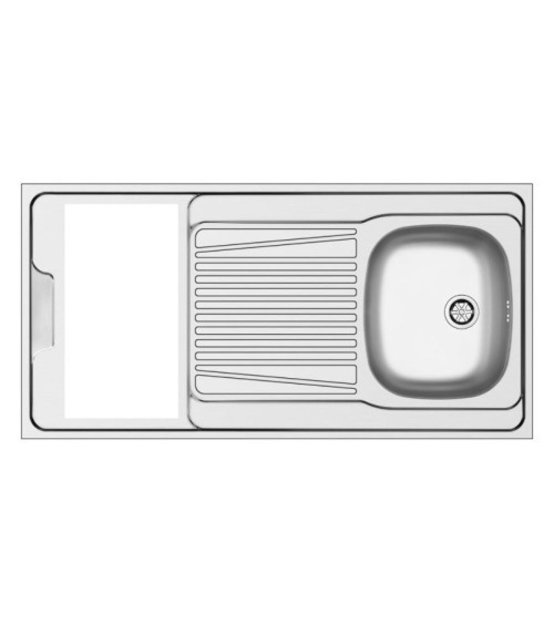 Lavello monoblocco reversibile Indiano120 1 vasca con foro per piano cottura da 30 cm. inox