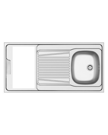 Lavello monoblocco reversibile Indiano120 1 vasca con foro per piano cottura da 30 cm. inox