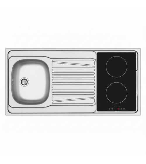 Lavello monoblocco reversibile Indiano120 1 vasca con foro per piano cottura da 30 cm. inox