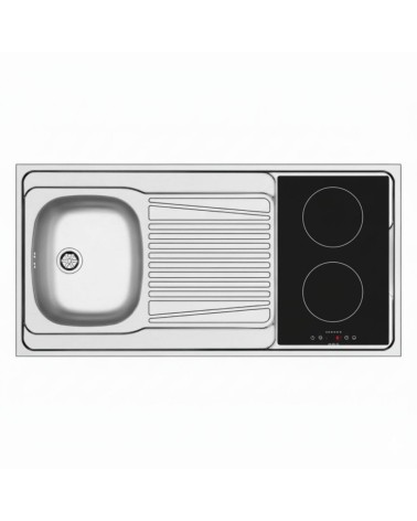 Lavello monoblocco reversibile Indiano120 1 vasca con foro per piano cottura da 30 cm. inox