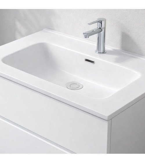 Lavabo consolle da appoggio LAV9060S in ceramica 1 vasca 61x46.5 cm. bianco lucido