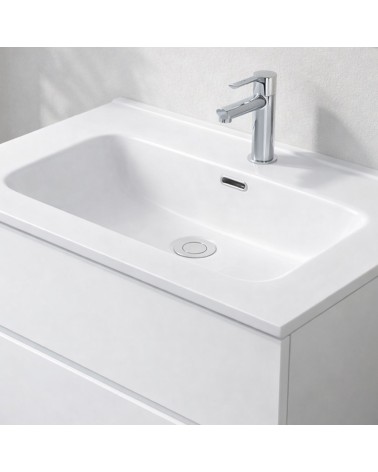 Lavabo consolle da appoggio LAV9060S in ceramica 1 vasca 61x46.5 cm. bianco lucido