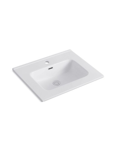 Lavabo consolle da appoggio LAV9060S in ceramica 1 vasca 61x46.5 cm. bianco lucido