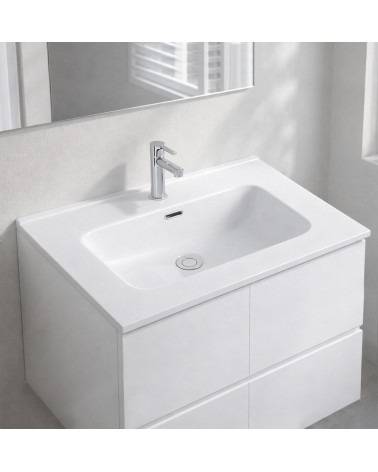 Lavabo consolle da appoggio LAV9070S in ceramica 1 vasca 71x46.5 cm. bianco lucido
