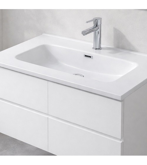 Lavabo consolle da appoggio LAV9070S in ceramica 1 vasca 71x46.5 cm. bianco lucido