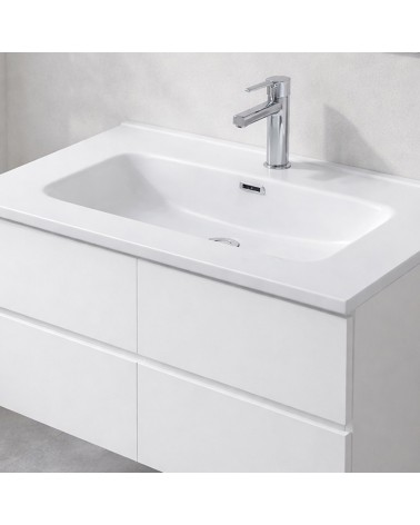 Lavabo consolle da appoggio LAV9070S in ceramica 1 vasca 71x46.5 cm. bianco lucido
