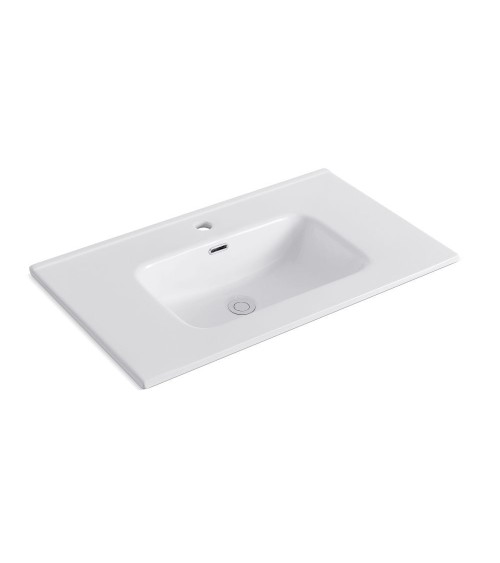 Lavabo consolle da appoggio LAV9080S in ceramica 1 vasca 81x46.5 cm. bianco lucido