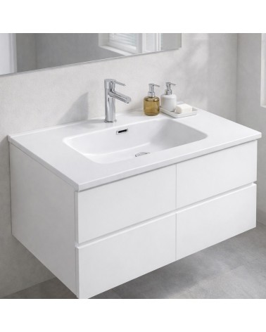 Lavabo consolle da appoggio LAV9090S in ceramica 1 vasca 91x46.5 cm. bianco lucido