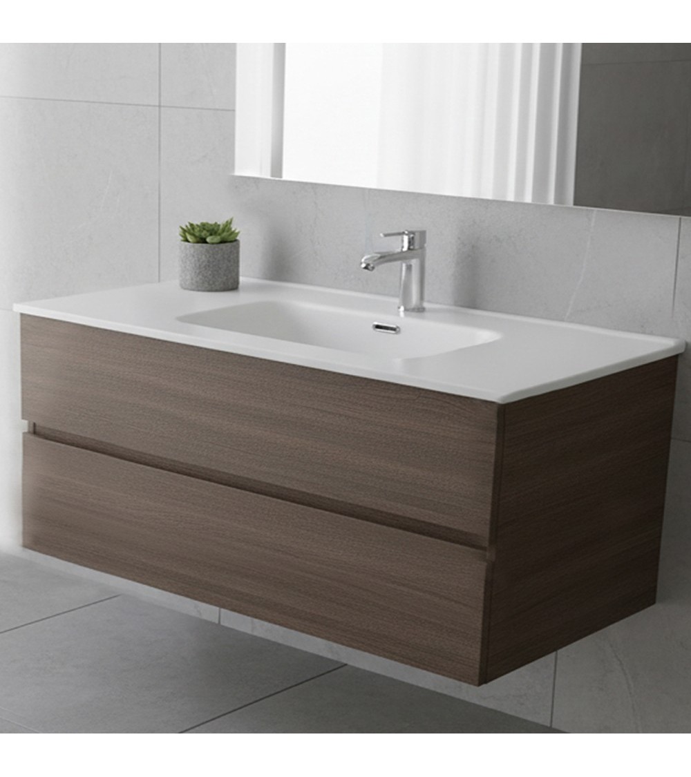 Lavabo consolle da appoggio LAV9100S in ceramica 1 vasca 101x46.5 cm. bianco lucido