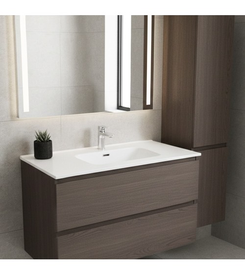 Lavabo consolle da appoggio LAV9100S in ceramica 1 vasca 101x46.5 cm. bianco lucido