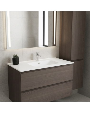 Lavabo consolle da appoggio LAV9100S in ceramica 1 vasca 101x46.5 cm. bianco lucido
