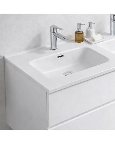 Lavabo consolle da appoggio LAV9120DS in ceramica 2 vasche 121x46.5 cm. bianco lucido