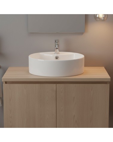 Lavabo da appoggio LAV618 in ceramica 46x46x15.5 cm bianco lucido