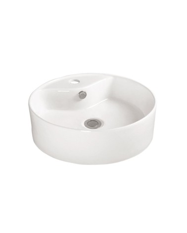 Lavabo da appoggio LAV618 in ceramica 46x46x15.5 cm bianco lucido