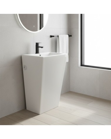 Lavabo freestanding LAV303 in ceramica 53x46.5x86.5 cm bianco