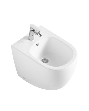 Bidet a pavimento filo muro FB53B in ceramica 52.5x37x41H cm bianco