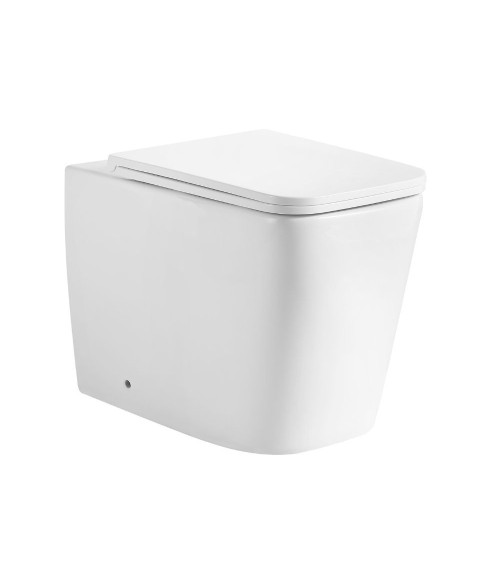 WC filo muro FT54D a pavimento in ceramica bianco 54x36x42H cm.
