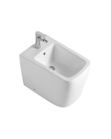 Bidet a pavimento filo muro FB54D in ceramica 54x36x42H cm bianco