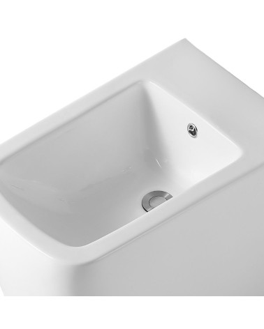 Bidet a pavimento filo muro FB54D in ceramica 54x36x42H cm bianco