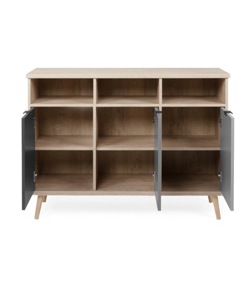 Credenza Epik 51 rovere antracite grigio 3 ante 120x40x88,3
