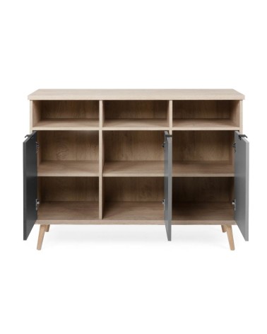 Credenza Epik 51 rovere antracite grigio 3 ante 120x40x88,3