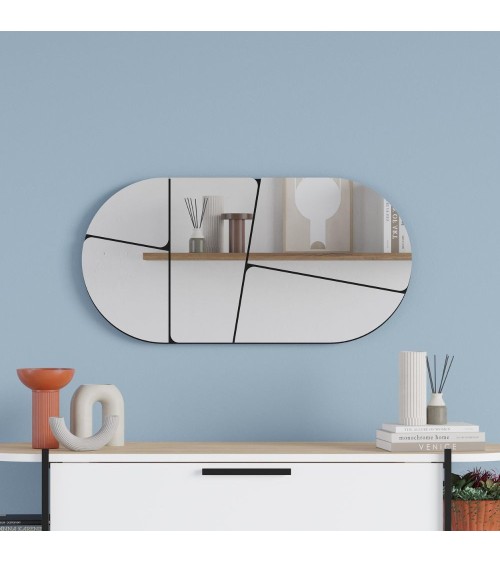 Specchio da parete Otis con design astratto base nera