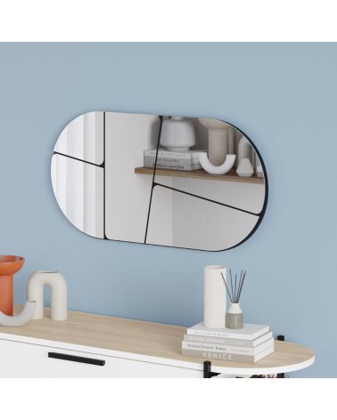 Specchio da parete Otis con design astratto base nera