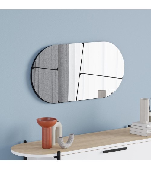 Specchio da parete Otis con design astratto base nera