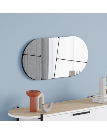 Specchio da parete Otis con design astratto base nera