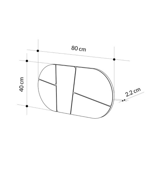 Specchio da parete Otis con design astratto base nera