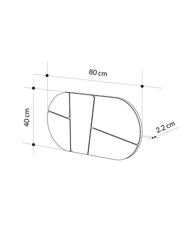 Specchio da parete Otis con design astratto base nera