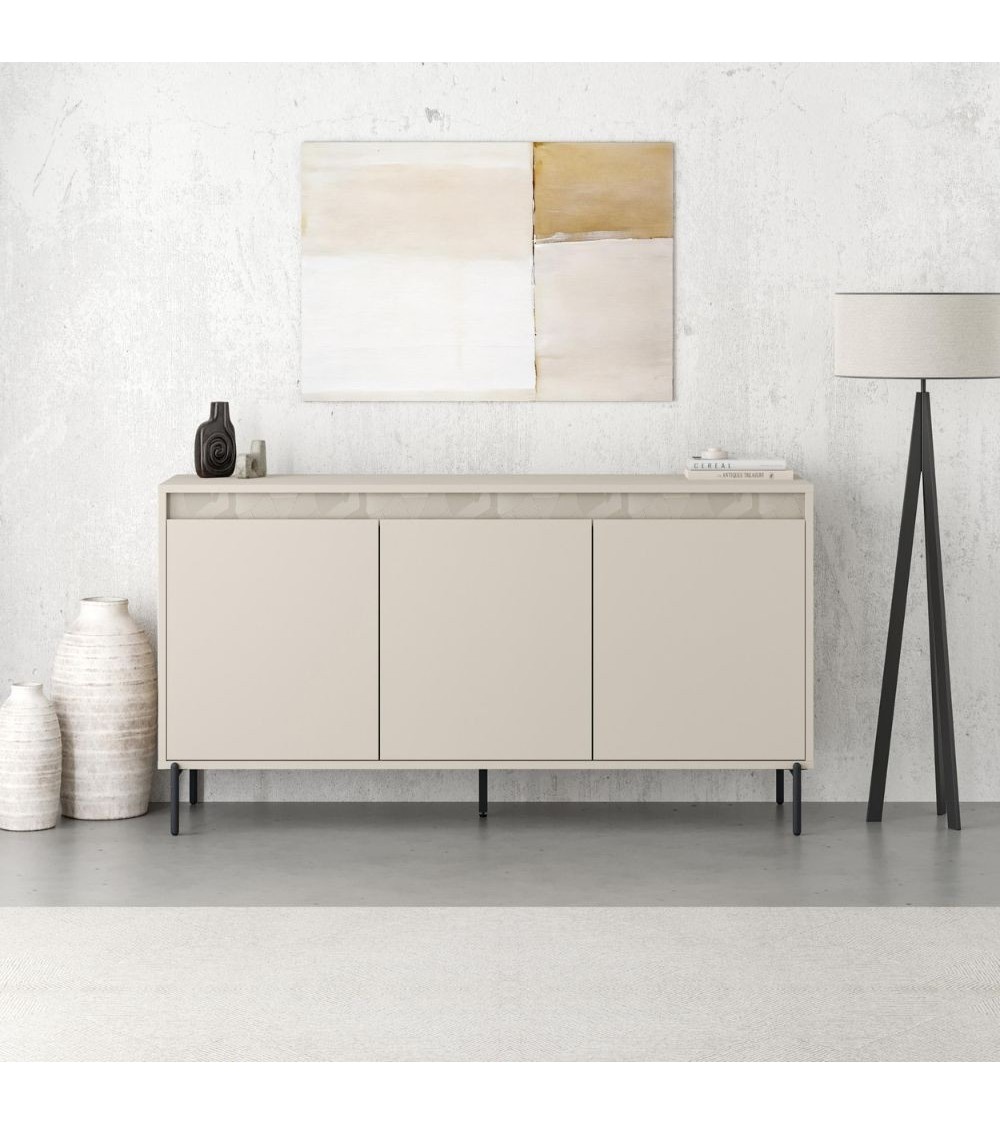 Madia Mott 150 cm. con 3 ante cashmere e dettaglio decorativo