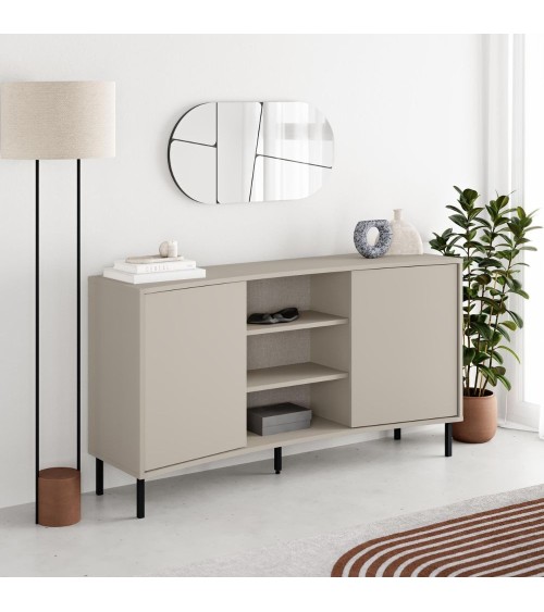 Madia Frem con 2 ante e 3 nicchie a giorno colore cashmere
