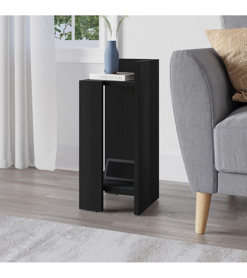 Tavolino comodino di design Elos 27x25x60h colore nero destro