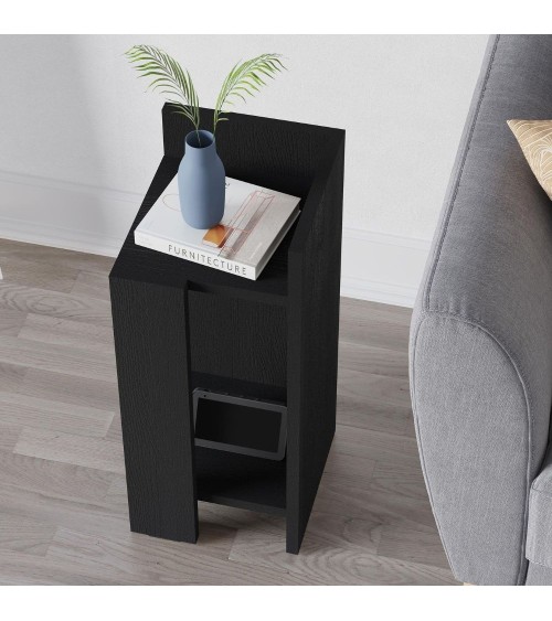 Tavolino comodino di design Elos 27x25x60h colore nero destro