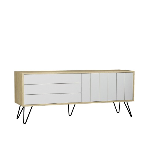 Mobile porta tv Picadilly struttura colore rovere con 2 ante a ribalta colore bianco