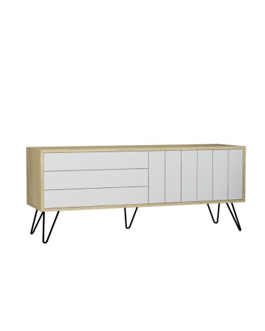 Mobile porta tv Picadilly struttura colore rovere con 2 ante a ribalta colore bianco