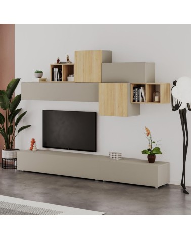 Parete attrezzata Tromen 260 cm. cashmere e rovere MTV234479