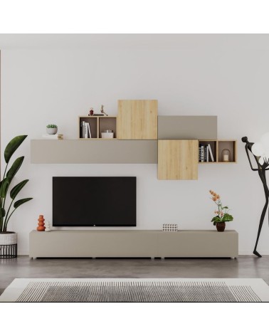 Parete attrezzata Tromen 260 cm. cashmere e rovere MTV234479