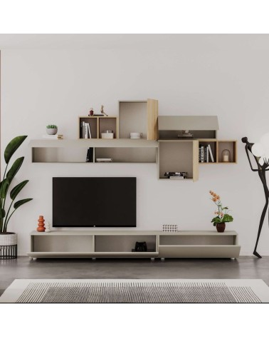 Parete attrezzata Tromen 260 cm. cashmere e rovere MTV234479