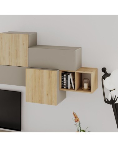 Parete attrezzata Tromen 260 cm. cashmere e rovere MTV234479