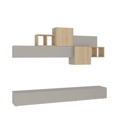 Parete attrezzata Tromen 260 cm. cashmere e rovere MTV234479