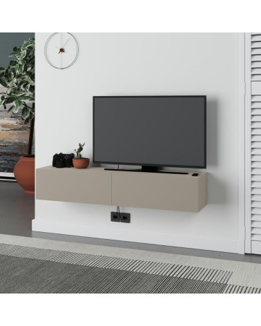 Mobile porta TV sospeso Francy cashmere con ante a ribalta 135x31.7x25 cm.