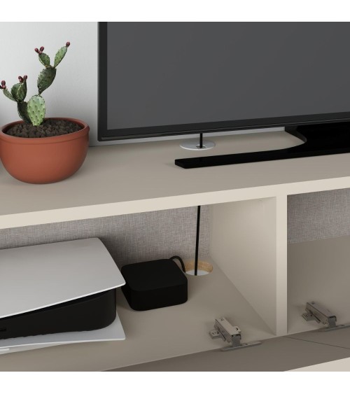 Mobile porta TV sospeso Francy cashmere con ante a ribalta 135x31.7x25 cm.