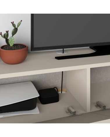 Mobile porta TV sospeso Francy cashmere con ante a ribalta 135x31.7x25 cm.