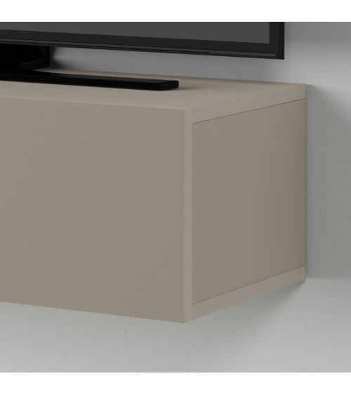 Mobile porta TV sospeso Francy cashmere con ante a ribalta 135x31.7x25 cm.