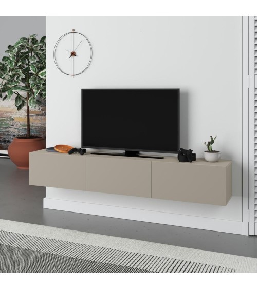 Mobile porta tv sospeso Francy 180 cm. con ante a ribalta in colore cashmere