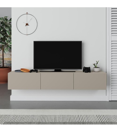 Mobile porta tv sospeso Francy 180 cm. con ante a ribalta in colore cashmere