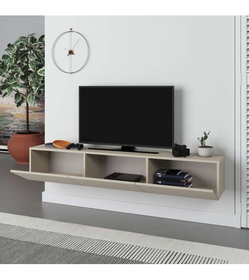Mobile porta tv sospeso Francy 180 cm. con ante a ribalta in colore cashmere